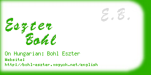 eszter bohl business card